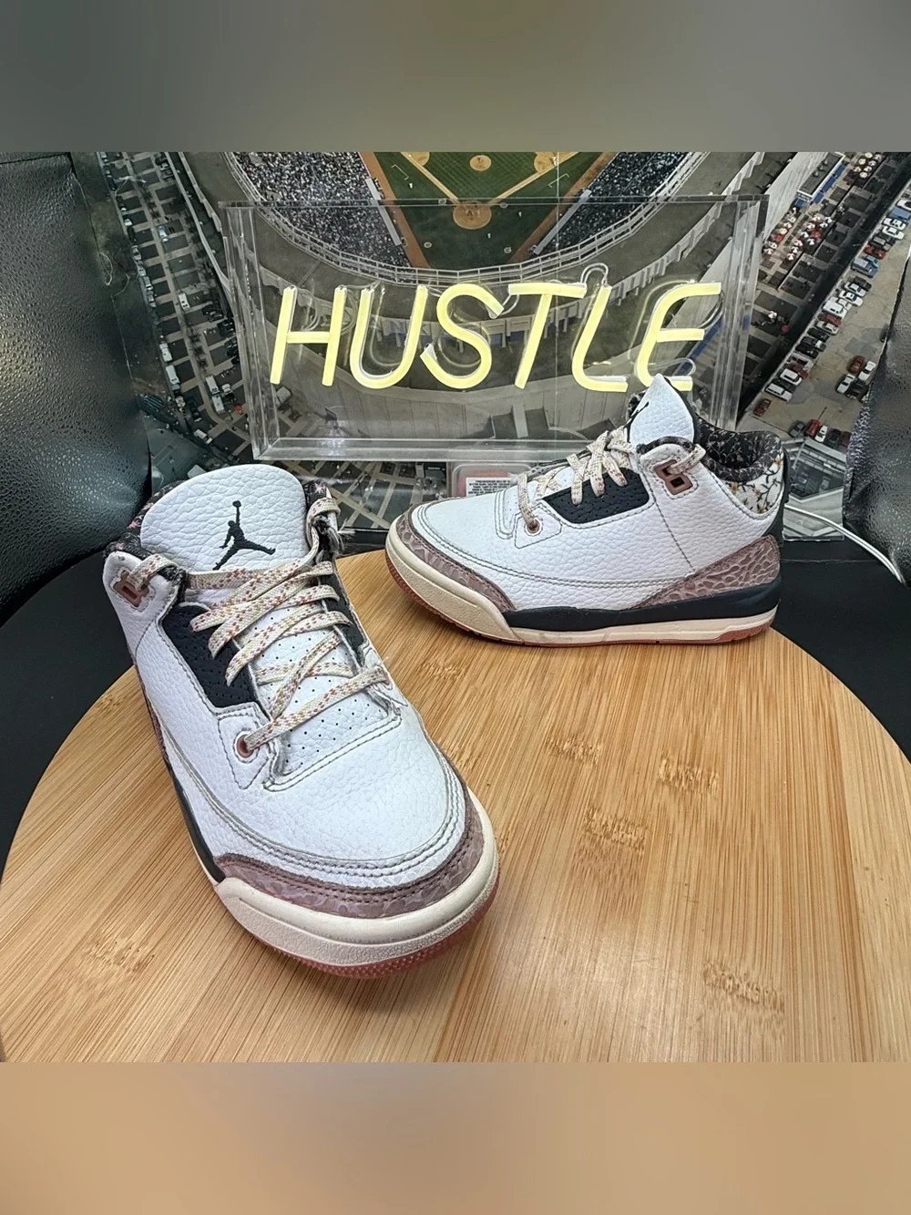 Air Jordan 3 (PS) Retro Red Stardust Shoes White Pink Flowers 11C